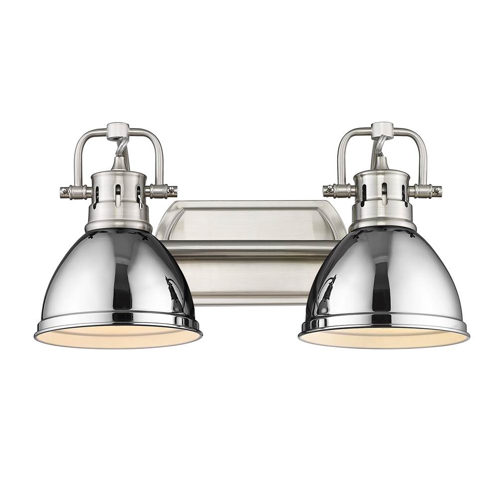 Golden Lighting Duncan Yep By Golden Lighting Duncan 2-light Vanity In Aged Brass And Chrome Shade