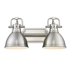 Golden Lighting Duncan Yep By Golden Lighting Duncan 2-light Vanity In Aged Brass And Pewter Shade