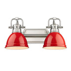 Golden Lighting Duncan Yep By Golden Lighting Duncan 2-light Vanity In Aged Brass And Red Shade