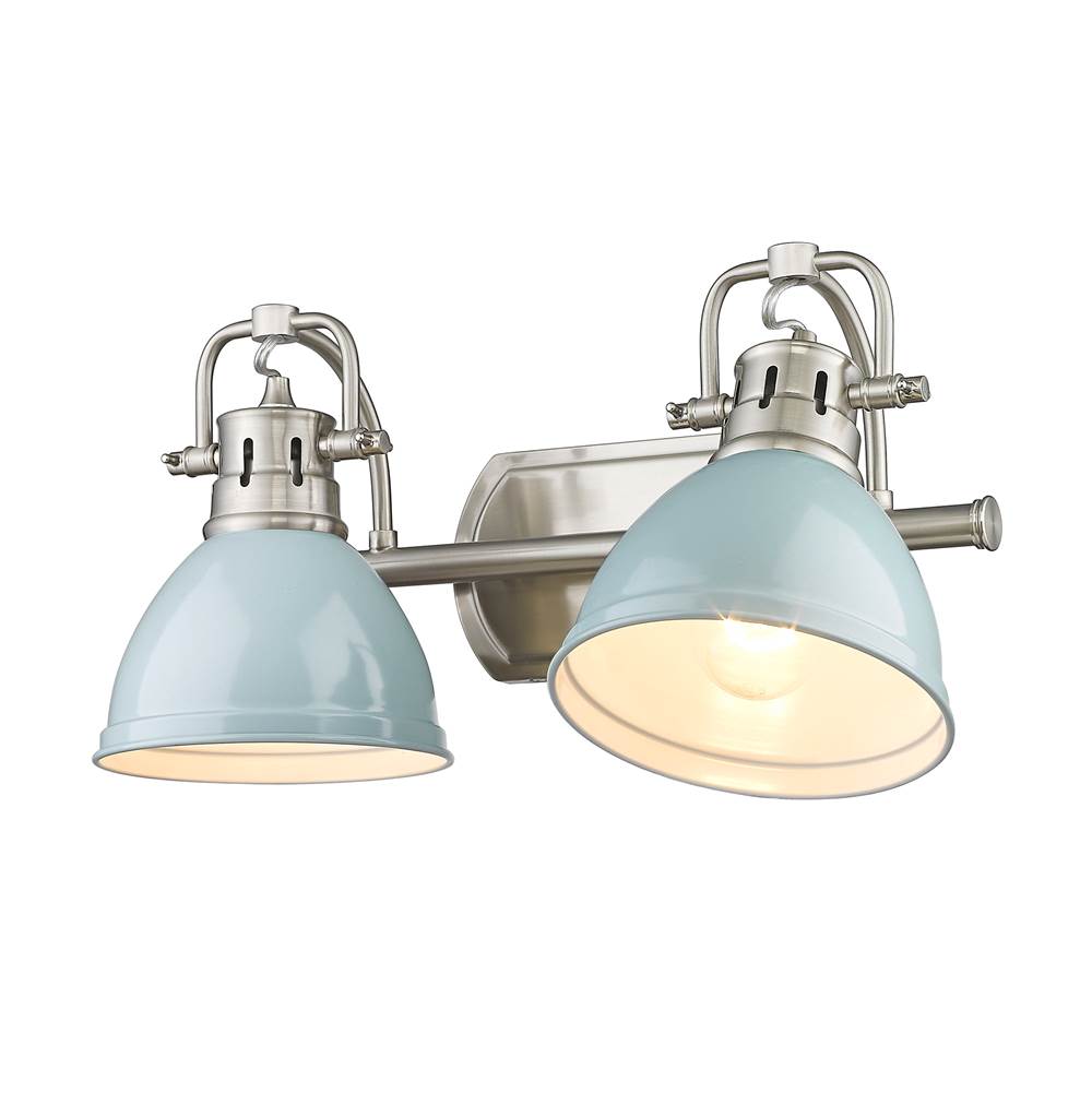 Golden Lighting 3602-BA2 PW-SF Pewter Yep By Golden Lighting Duncan 2-light Vanity In Pewter And Seafoam Shade Image 3
