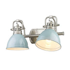 Golden Lighting 3602-BA2 PW-SF Pewter Yep By Golden Lighting Duncan 2-light Vanity In Pewter And Seafoam Shade Image 3