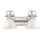 Golden Lighting Duncan Yep By Golden Lighting Duncan 2-light Vanity In Aged Brass And White Shade