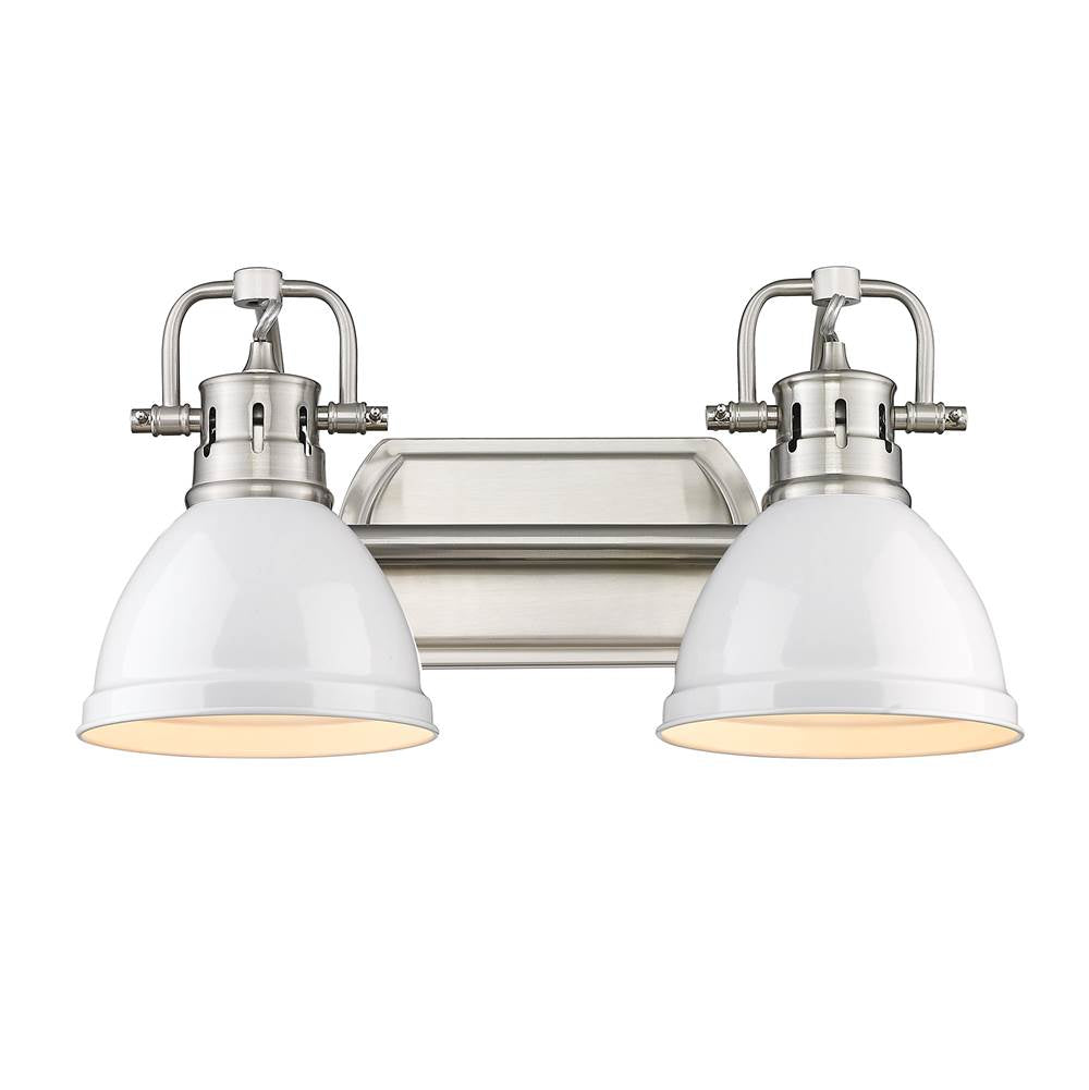 Golden Lighting Duncan Yep By Golden Lighting Duncan 2-light Vanity In Aged Brass And White Shade