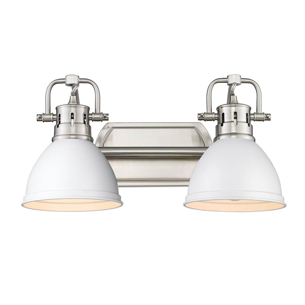 Golden Lighting Duncan Yep By Golden Lighting Duncan 2-light Vanity In Aged Brass And Matte White Shade