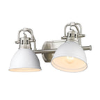 Golden Lighting 3602-BA2 PW-WHT Pewter Yep By Golden Lighting Duncan 2-light Vanity In Pewter And Matte White Shade Image 3