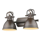 Golden Lighting 3602-BA2 RBZ-RBZ Rubbed Bronze Yep By Golden Lighting Duncan 2-light Vanity In Rubbed Bronze And Rubbed Bronze Shade Image 3