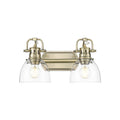 Golden Lighting 3602-BA2 AB-CLR Aged Brass Yep By Golden Lighting Duncan 2-light Vanity In Aged Brass And Clear Glass Image 1