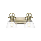 Golden Lighting 3602-BA2 AB-CLR Aged Brass Yep By Golden Lighting Duncan 2-light Vanity In Aged Brass And Clear Glass Image 1
