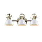 Golden Lighting Duncan Bcb Yep By Golden Lighting Duncan 3-light Vanity In Aged Brass And White Shade