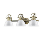 Golden Lighting 3602-BA3 AB-WH Aged Brass Yep By Golden Lighting Duncan 3-light Vanity In Aged Brass And White Shade Image 2