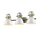 Golden Lighting 3602-BA3 AB-WH Aged Brass Yep By Golden Lighting Duncan 3-light Vanity In Aged Brass And White Shade Image 1