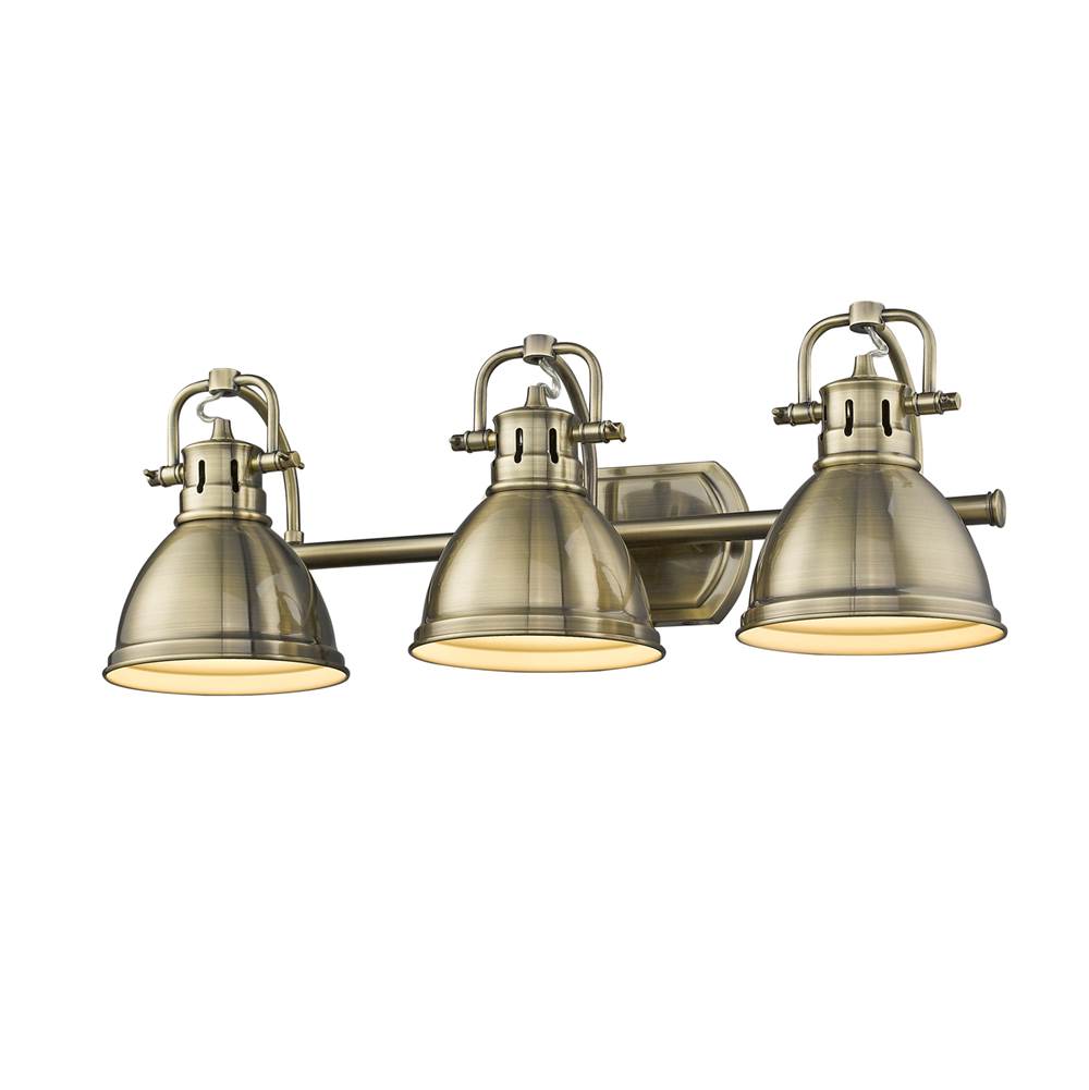 Golden Lighting 3602-BA3 AB-AB Aged Brass Yep By Golden Lighting Duncan 3-light Vanity In Aged Brass Image 1