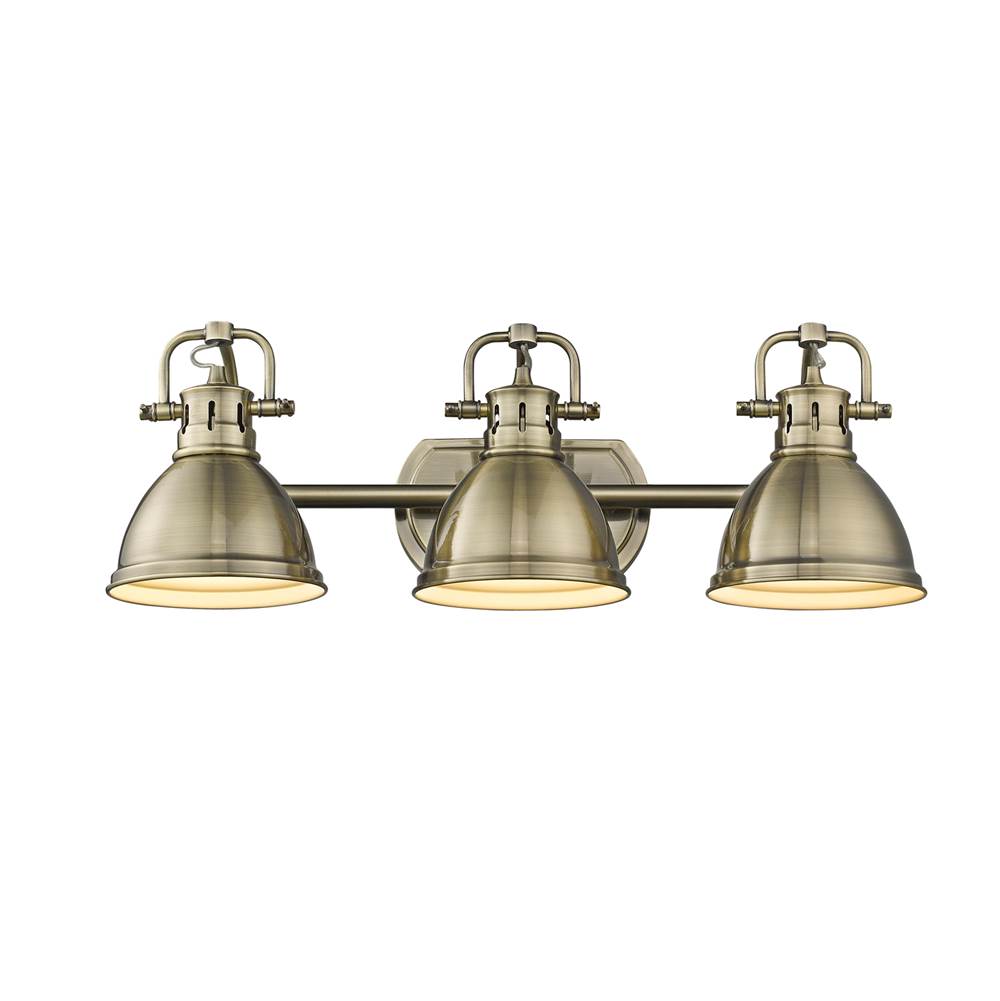 Golden Lighting Duncan Bcb Yep By Golden Lighting Duncan 3-light Vanity In Aged Brass