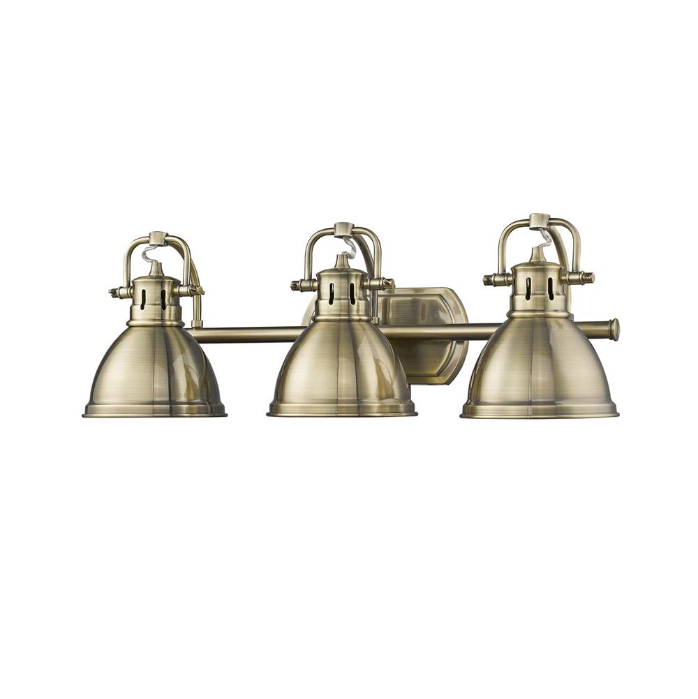 Golden Lighting 3602-BA3 AB-AB Aged Brass Yep By Golden Lighting Duncan 3-light Vanity In Aged Brass Image 2