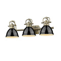Golden Lighting 3602-BA3 AB-BK Aged Brass Yep By Golden Lighting Duncan 3-light Vanity In Aged Brass And Black Shade Image 1
