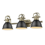 Golden Lighting 3602-BA3 AB-BLK Aged Brass Yep By Golden Lighting Duncan 3-light Vanity In Aged Brass And Matte Black Shade Image 1
