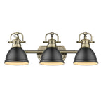 Golden Lighting Duncan Bcb Yep By Golden Lighting Duncan 3-light Vanity In Aged Brass And Matte Black Shade