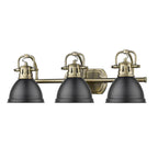 Golden Lighting 3602-BA3 AB-BLK Aged Brass Yep By Golden Lighting Duncan 3-light Vanity In Aged Brass And Matte Black Shade Image 2