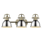 Golden Lighting Duncan Bcb Yep By Golden Lighting Duncan 3-light Vanity In Aged Brass And Chrome Shade