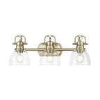 Golden Lighting 3602-BA3 AB-CLR Aged Brass Yep By Golden Lighting Duncan 3-light Vanity In Aged Brass And Clear Glass Image 1