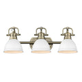 Golden Lighting 3602-BA3 AB-WHT Aged Brass Yep By Golden Lighting Duncan 3-light Vanity In Aged Brass And Matte White Shade Image 1