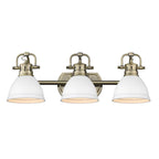 Golden Lighting 3602-BA3 AB-WHT Aged Brass Yep By Golden Lighting Duncan 3-light Vanity In Aged Brass And Matte White Shade Image 1