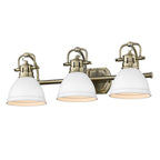 Golden Lighting Duncan Bcb Yep By Golden Lighting Duncan 3-light Vanity In Aged Brass And Matte White Shade