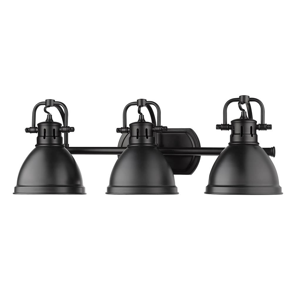 Golden Lighting 3602-BA3 BLK-BLK Matte Black Yep By Golden Lighting Duncan 3-light Vanity In Matte Black Image 2