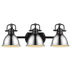 Golden Lighting Duncan Bcb Yep By Golden Lighting Duncan 3-light Vanity In Aged Brass And Chrome Shade