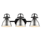 Golden Lighting Duncan Bcb Yep By Golden Lighting Duncan 3-light Vanity In Aged Brass And Pewter Shade