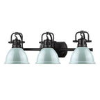 Golden Lighting 3602-BA3 BLK-SF Matte Black Yep By Golden Lighting Duncan 3-light Vanity In Matte Black And Seafoam Shade Image 2