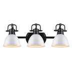 Golden Lighting Duncan Bcb Yep By Golden Lighting Duncan 3-light Vanity In Aged Brass And White Shade
