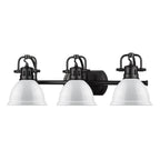 Golden Lighting 3602-BA3 BLK-WH Matte Black Yep By Golden Lighting Duncan 3-light Vanity In Matte Black And White Shade Image 2