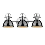 Golden Lighting Duncan Bcb Yep By Golden Lighting Duncan 3-light Vanity In Aged Brass And Black Shade