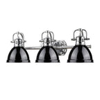 Golden Lighting 3602-BA3 CH-BK Chrome Yep By Golden Lighting Duncan 3-light Vanity In Chrome And Black Shade Image 2