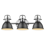 Golden Lighting Duncan Bcb Yep By Golden Lighting Duncan 3-light Vanity In Aged Brass And Matte Black Shade
