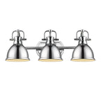 Golden Lighting Duncan Bcb Yep By Golden Lighting Duncan 3-light Vanity In Aged Brass And Chrome Shade