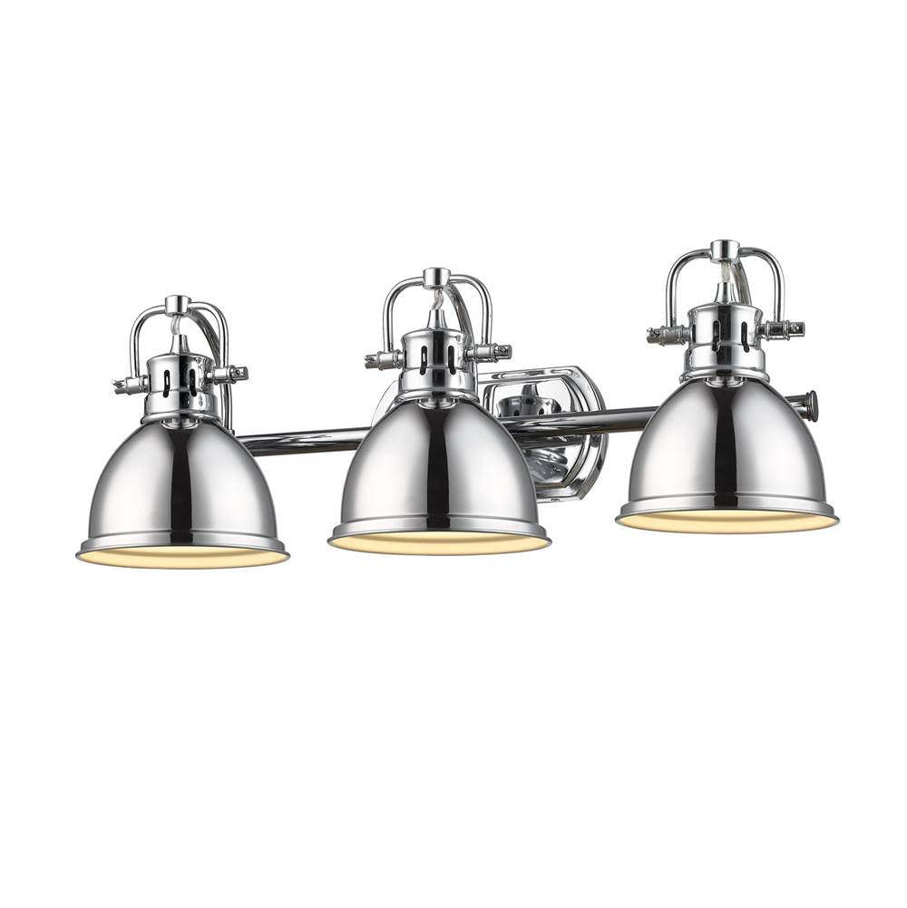 Golden Lighting 3602-BA3 CH-CH Chrome Yep By Golden Lighting Duncan 3-light Vanity In Chrome Image 2