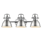 Golden Lighting Duncan Bcb Yep By Golden Lighting Duncan 3-light Vanity In Aged Brass And Pewter Shade