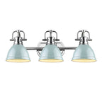Golden Lighting Duncan Bcb Yep By Golden Lighting Duncan 3-light Vanity In Aged Brass And Seafoam Shade