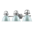 Golden Lighting 3602-BA3 CH-SF Chrome Yep By Golden Lighting Duncan 3-light Vanity In Chrome And Seafoam Shade Image 2