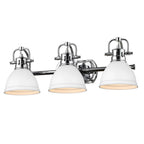 Golden Lighting Duncan Bcb Yep By Golden Lighting Duncan 3-light Vanity In Aged Brass And Matte White Shade