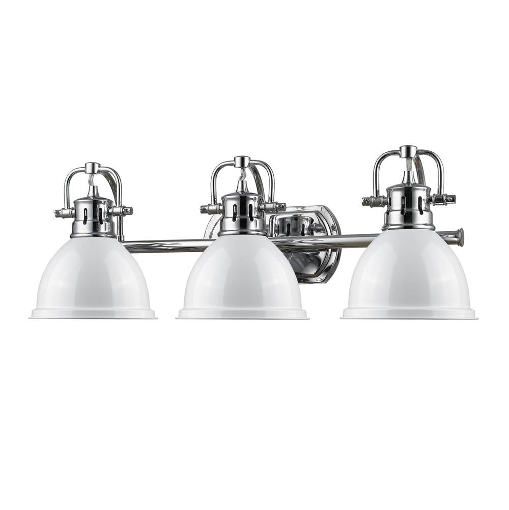 Golden Lighting Duncan Bcb Yep By Golden Lighting Duncan 3-light Vanity In Aged Brass And White Shade