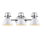 Golden Lighting 3602-BA3 CH-WH Chrome Yep By Golden Lighting Duncan 3-light Vanity In Chrome And White Shade Image 2