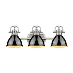Golden Lighting 3602-BA3 PW-BK Pewter Yep By Golden Lighting Duncan 3-light Vanity In Pewter And Black Shade Image 2