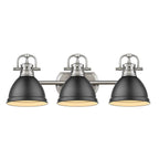 Golden Lighting Duncan Bcb Yep By Golden Lighting Duncan 3-light Vanity In Aged Brass And Matte Black Shade