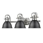 Golden Lighting 3602-BA3 PW-BLK Pewter Yep By Golden Lighting Duncan 3-light Vanity In Pewter And Matte Black Shade Image 2