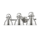 Golden Lighting Duncan Bcb Yep By Golden Lighting Duncan 3-light Vanity In Aged Brass And Pewter Shade