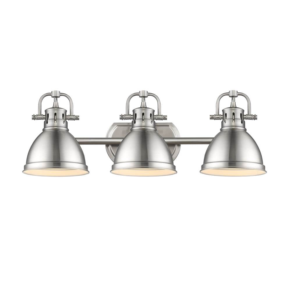 Golden Lighting 3602-BA3 PW-PW Pewter Yep By Golden Lighting Duncan 3-light Vanity In Pewter Image 2