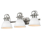 Golden Lighting Duncan Bcb Yep By Golden Lighting Duncan 3-light Vanity In Aged Brass And Matte White Shade